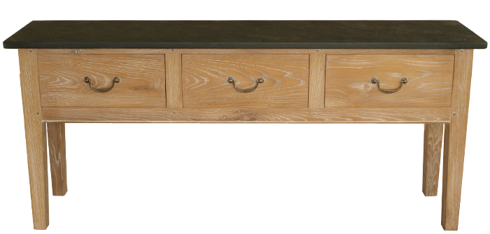 Limed Oak Serving Table Slate Top