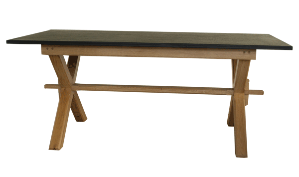 Oak Slate Top Refectory Table