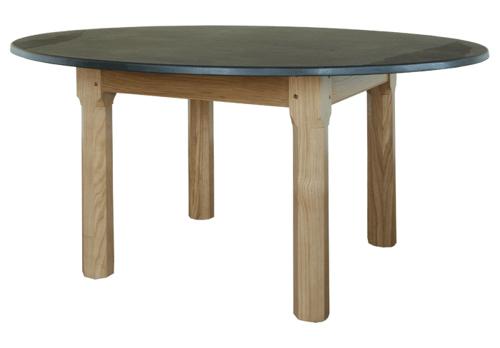Round Oak Table With Slate Top